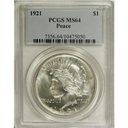 1921 S$1 MS64 PCGS. This essentially brilliant high re