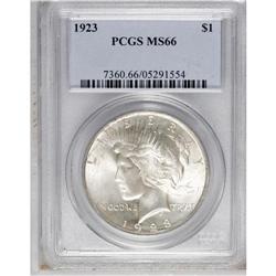 1923 S$1 MS66 PCGS. Lovely powder-blue and apricot hue