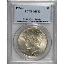 1924-S S$1 MS63 PCGS. Luminous and well struck with li