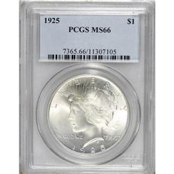 1925 S$1 MS66 PCGS. A lustrous and virtually brilliant