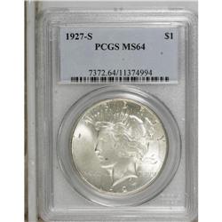 1927-S S$1 MS64 PCGS. Exuberant luster flashes from th
