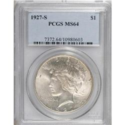 1927-S S$1 MS64 PCGS. Lustrous and boldly struck, if t