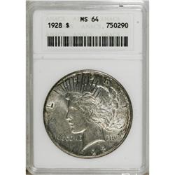 1928 S$1 MS64 ANACS. This well struck and original nea