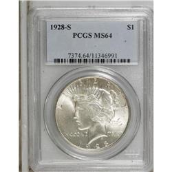 1928-S S$1 MS64 PCGS. The 1928-S is readily available