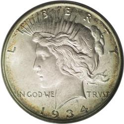 1934-D S$1 MS66 PCGS. The 1934 revival of the Peace do