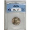 Image 1 : 1893 25C Isabella Quarter MS64 ANACS. Lustrous surface
