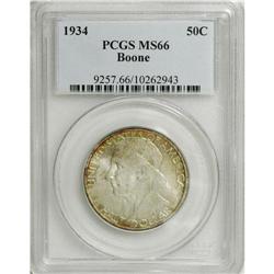 1934 50C Boone MS66 PCGS. Streaks of orange-gold race