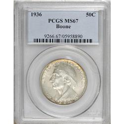 1936 50C Boone MS67 PCGS. A glowing and well-defined S