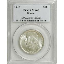 1937 50C Boone MS66 PCGS. This lovely Premium Gem feat