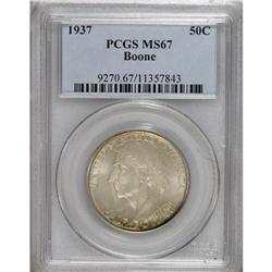 1937 50C Boone MS67 PCGS. This predominantly pearl-gra