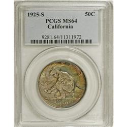 1925-S 50C California MS64 PCGS. The strong detail and