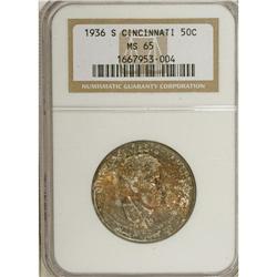 1936-S 50C Cincinnati MS65 NGC. The obverse of this fr