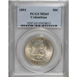 1893 50C Columbian MS65 PCGS. PCGS Population (396/133