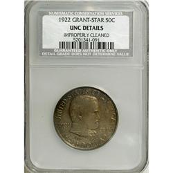 1922 50C Grant with Star--Improperly Cleaned--NCS. Unc