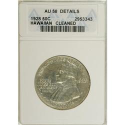 1928 50C Hawaiian--Cleaned--ANACS. AU58 Details. A lou