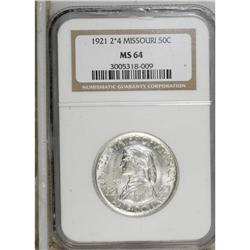 1921 50C Missouri 2x4 MS64 NGC. A satiny and nicely st