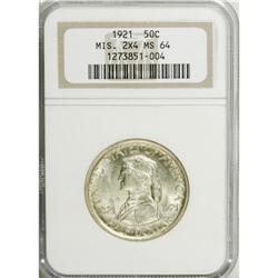 1921 50C Missouri 2x4 MS64 NGC. This sharply struck an