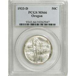 1933-D 50C Oregon MS66 PCGS. A thin, barely discernibl
