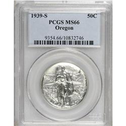 1939-S 50C Oregon MS66 PCGS. An untoned and satiny rep