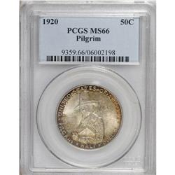 1920 50C Pilgrim MS66 PCGS. Russet and reddish-gold to