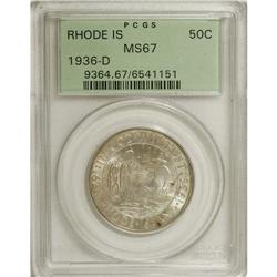 1936-D 50C Rhode Island MS67 PCGS. Powder-blue and wal
