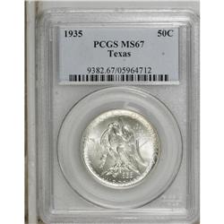 1935 50C Texas MS67 PCGS. Save for a touch of ice-blue