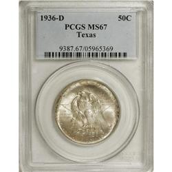 1936-D 50C Texas MS67 PCGS. The strike is exquisite fo