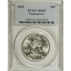 1925 50C Vancouver MS65 PCGS. Sparkling luster covers