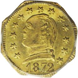 1872 25C Washington Octagonal 25 Cents, BG-722, Low R.