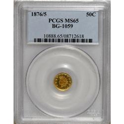 1876/5 50C Indian Round 50 Cents, BG-1059, R.4, MS65 P