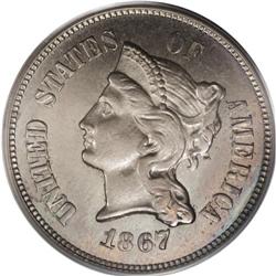 1867 5C Five Cents, Judd-566, Pollock-627, Low R.6, MS