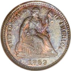 1869 H10C Half Dime, Judd-692, Pollock-771, High R.7,