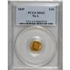 Image 1 : 1849 G$1 No L MS62 PCGS. The three lowest stars are re