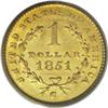 Image 2 : 1851-C G$1 MS61 PCGS. Bright yellow-gold surfaces disp