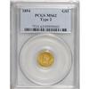 Image 3 : 1854 G$1 Type Two MS62 PCGS. The 1854 Type Two dollar