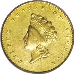 1855-O G$1 AU55 PCGS. Surprisingly well struck, except