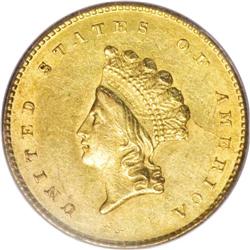 1856-S G$1 Type Two AU58 PCGS. The 1856-S, with a mint