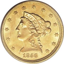 1856 $2 1/2 MS64 PCGS. A sharp strike and fully brilli