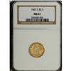 Image 3 : 1867-S $2 1/2 MS61 NGC. Bright luster dominates the de