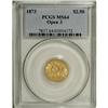 Image 1 : 1873 $2 1/2 Open 3 MS64 PCGS. This pleasing near-Gem i