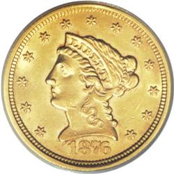 1876-S $2 1/2 MS62 PCGS. This is a remarkably bright,