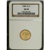 Image 1 : 1884 $2 1/2 AU58 NGC. Well-defined with just a trace o