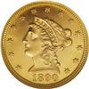 Image 1 : 1890 $2 1/2 MS66 NGC. Low mintage quarter eagles from