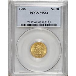 1905 $2 1/2 MS64 PCGS. A splendid gold type coin that