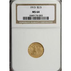 1913 $2 1/2 MS64 NGC. The highest-mintage Pratt quarte