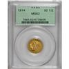 Image 1 : 1914 $2 1/2 MS62 PCGS. Subtly lustrous with slightly h