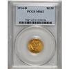Image 1 : 1914-D $2 1/2 MS62 PCGS. A lustrous apricot-gold examp