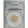 Image 1 : 1925-D $2 1/2 MS64 PCGS. This is a pleasing near-Gem 1
