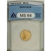 Image 1 : 1925-D $2 1/2 MS64 ANACS. This satiny near-Gem feature