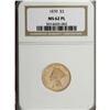 Image 3 : 1870 $3 MS62 Prooflike NGC. The peach-gold surfaces ar